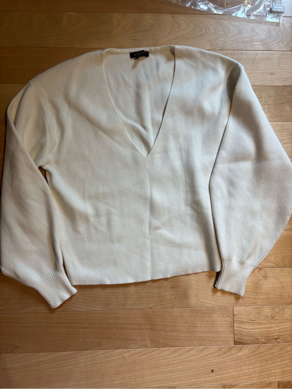 Dynamite V-Neck Cream Sweater